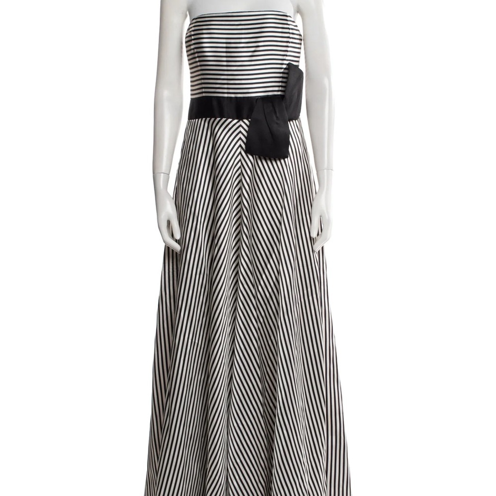 Halston Heritage Black and White Strapless Dress